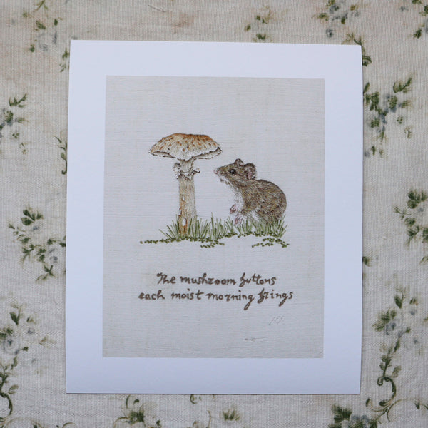 Field Mouse and Toadstool Giclée Print