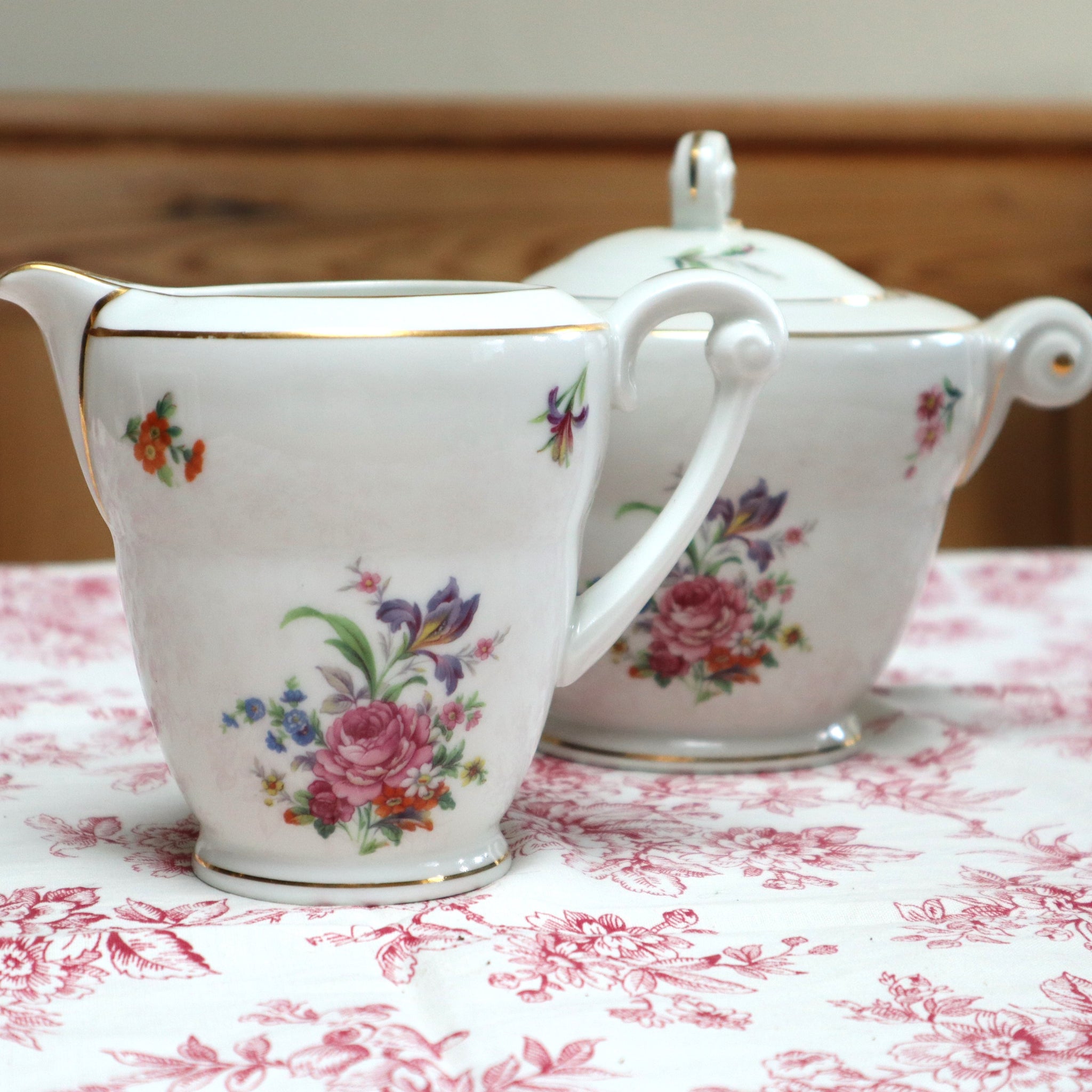 Limoges Art Deco Milk Jug and Sugar Bowl