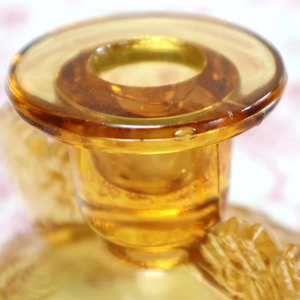 A Pair of Pressed Glass Butterfly Candlesticks