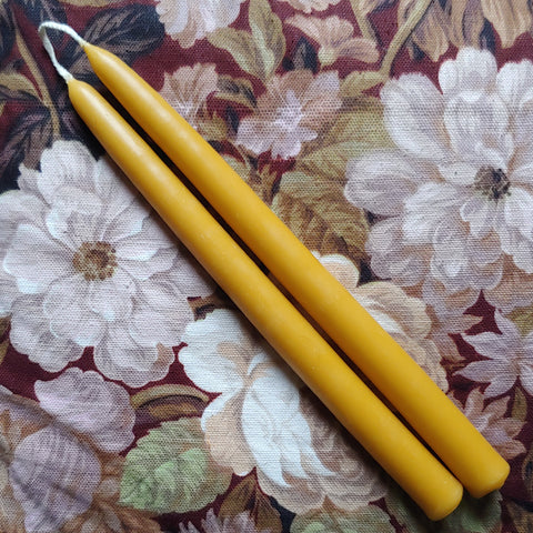 Pair of Hand-Dipped 100% Beeswax Candles